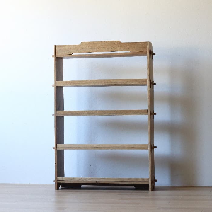 アンティーク 楔本棚 書棚 ナラ 無垢材 オープン棚 古家具 無塗装