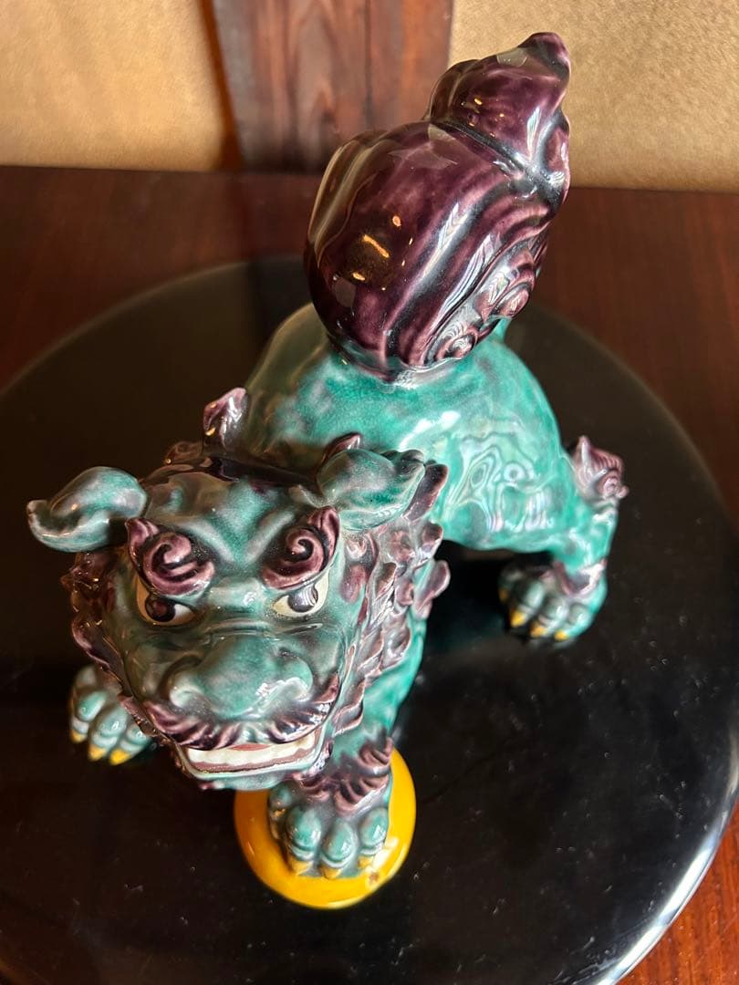 て*つ様 二代徳田八十吉　獅子置物　九谷　1点