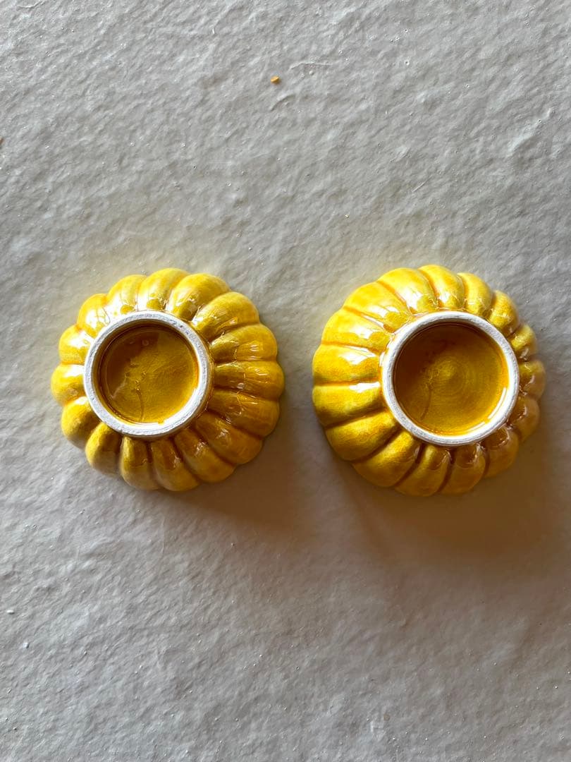 黄交趾菊形豆鉢・伏原博之《小付・5.7cm》2客セット