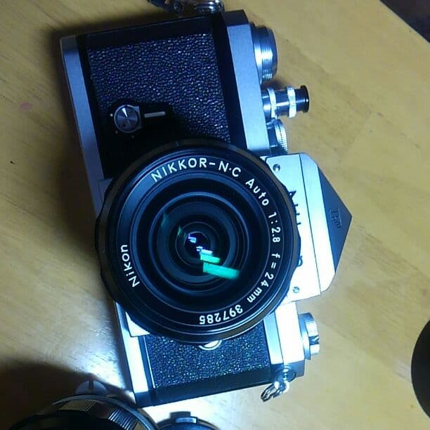 ニコンFと、ニッコール105ミリ。ニッコール24ミリ。