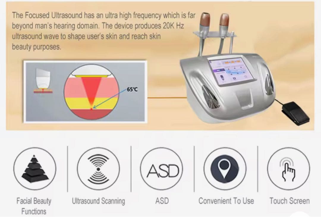2 in 1超音波　美容器フットペダル付き