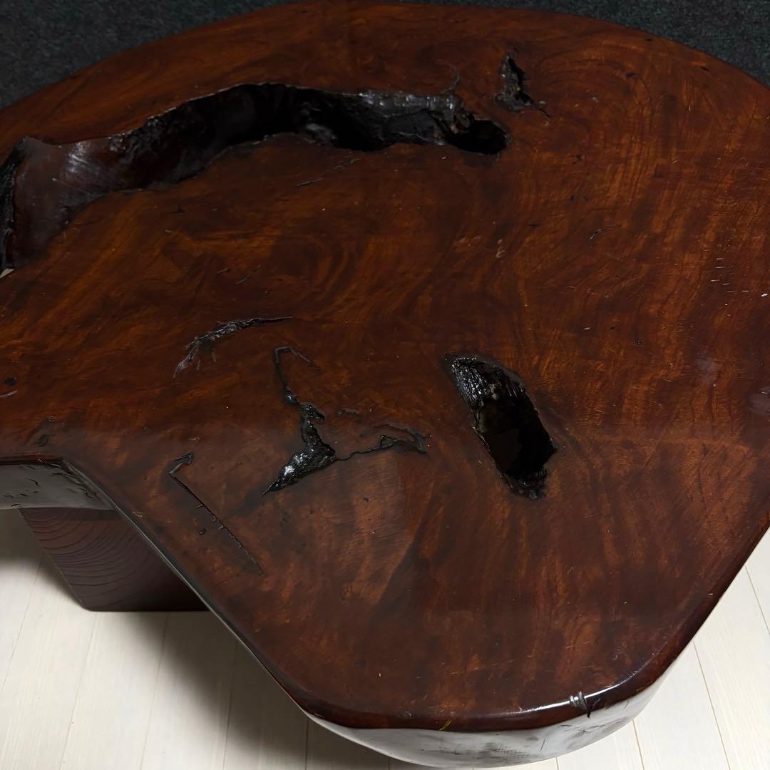 無垢材　天然木　一枚板　座卓　ちゃぶ台　ローテーブル　飾り台　花台　レトロ