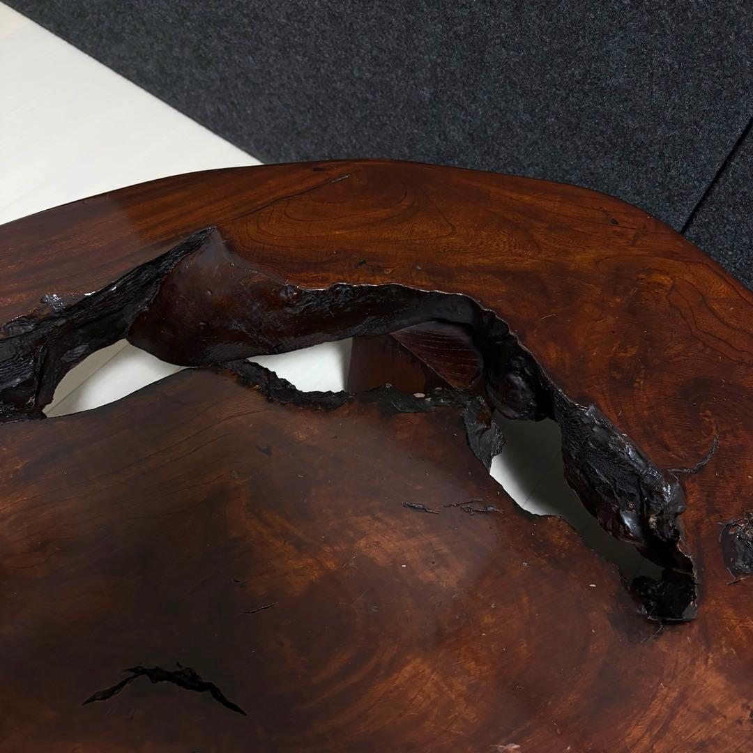 無垢材　天然木　一枚板　座卓　ちゃぶ台　ローテーブル　飾り台　花台　レトロ