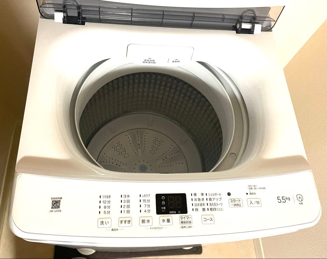 最終値下げ　2025年9月末購入 5、5kg洗濯機　Haier JW-U55B