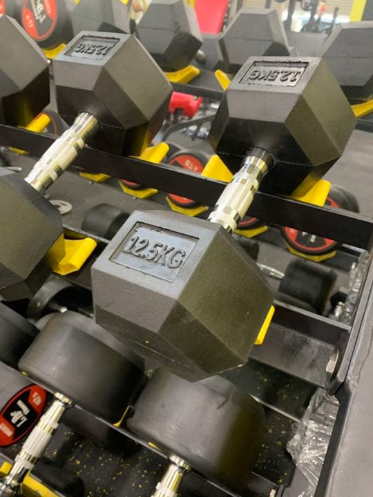 ラバーヘックス ダンベル　15kg  25kg  各2個