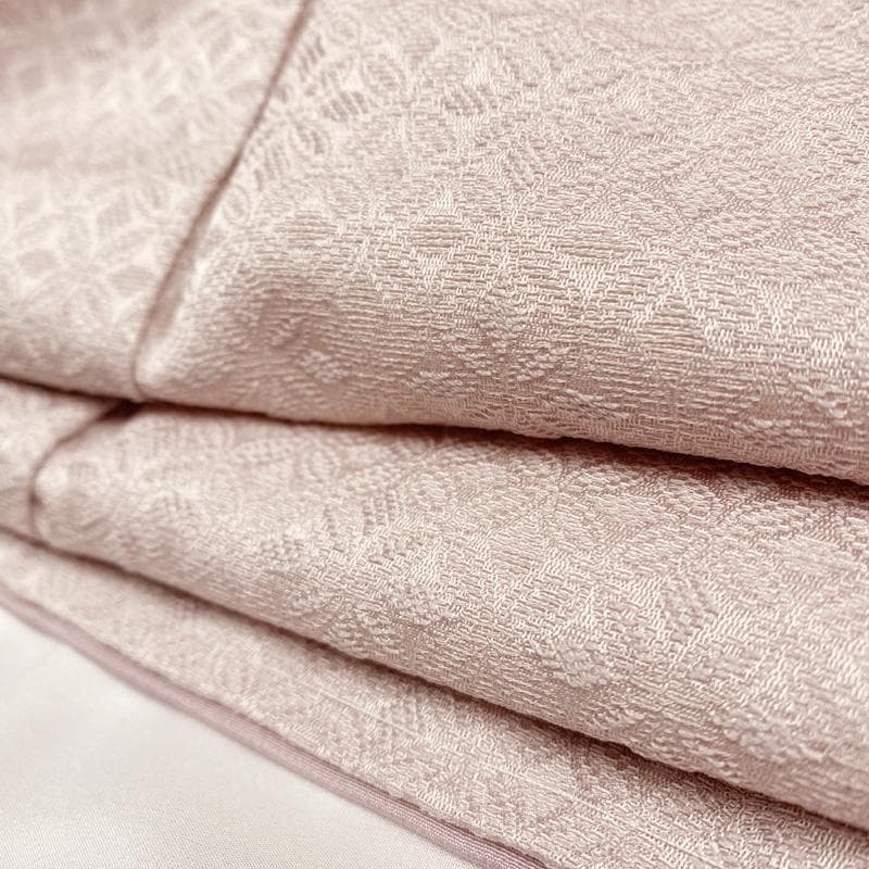 601mi86●BANKANわものや 色無地 くすみピンク 地紋 ストレッチ素材