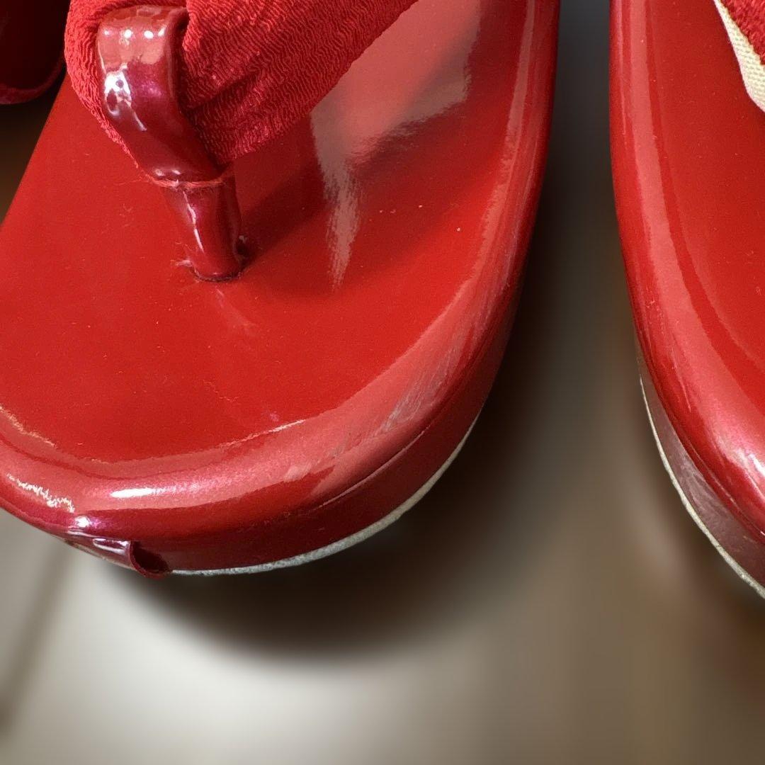 七五三　7歳　草履・バッグ　2点セット　ちりめん　八重桜