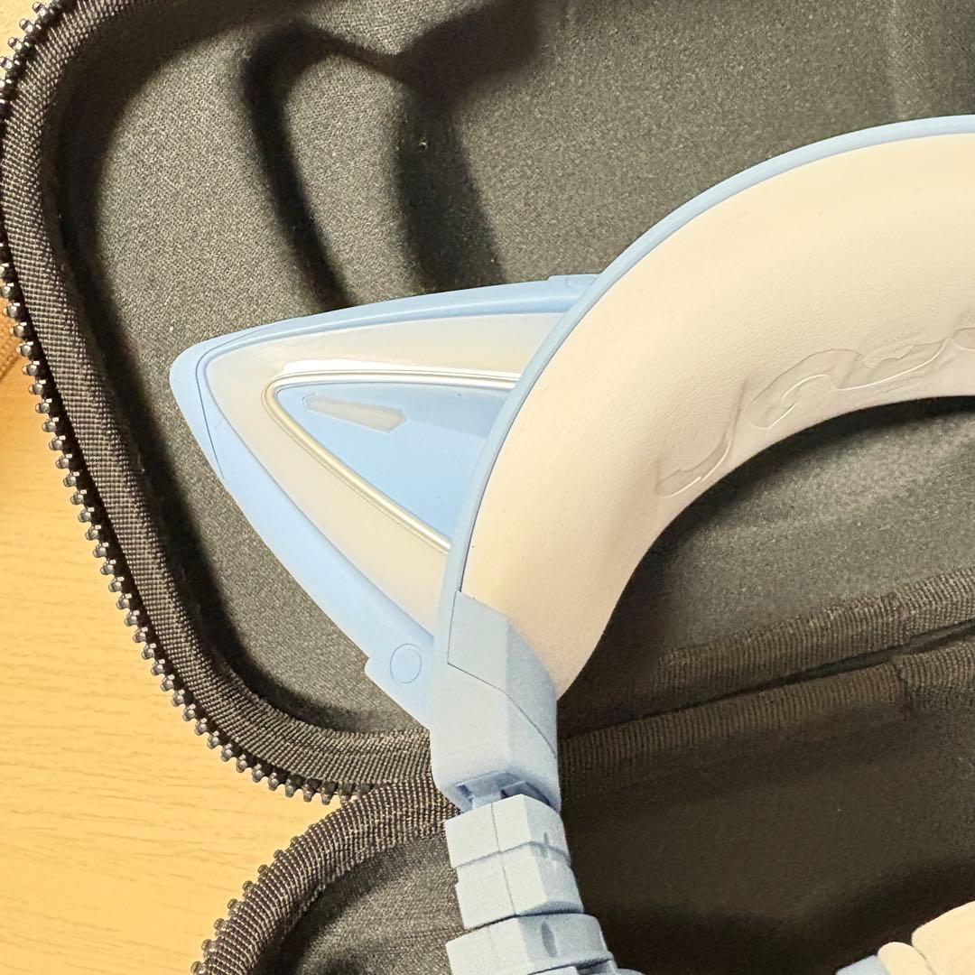 【極美品 YOWU】猫耳ヘッドホン ワイヤレス 第3世代 LED 水色 マイク