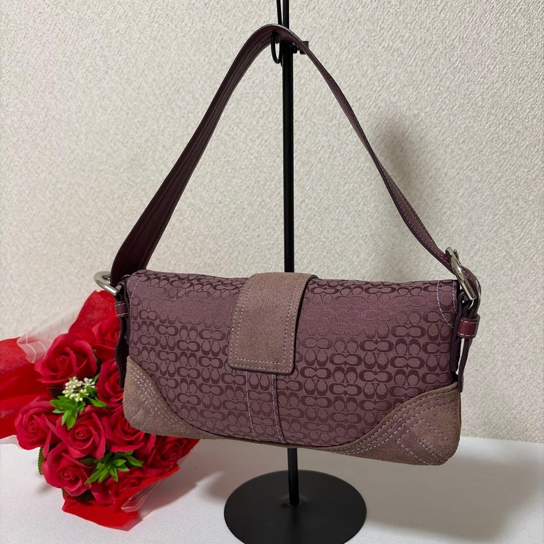 バッグ RARE COACH SOHO signature purple bag