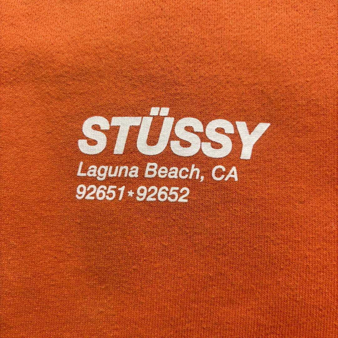 STUSSY 両面ロゴ S ラグナビーチ 00S復刻ロゴ スウェット オレンジ