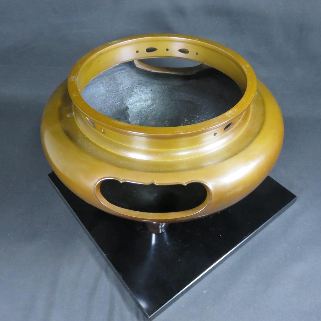 茶釜 唐銅 朝鮮風炉 高橋敬典 黒瀬宗康 人間国宝 在銘 木箱 共箱