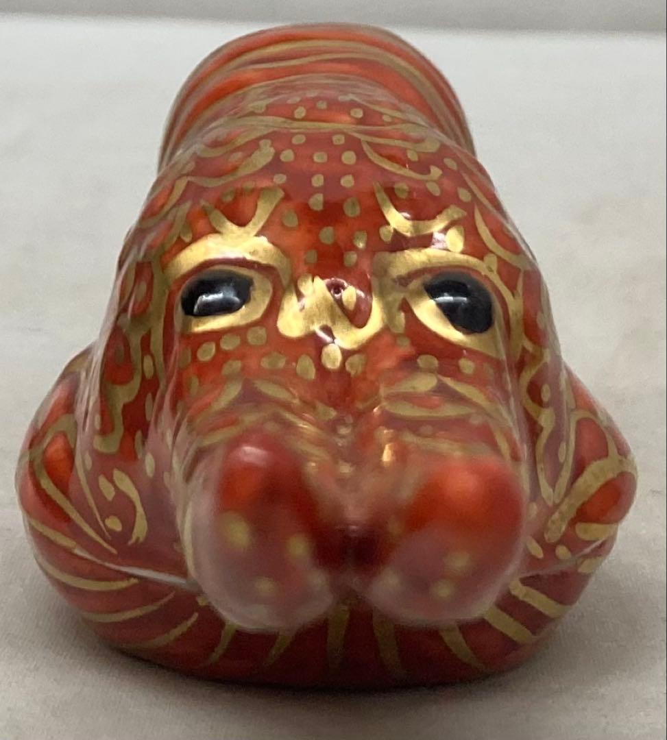 B525s「金襴手海老 香合」高野昭阿弥造　共箱　平安　茶道具　香道具