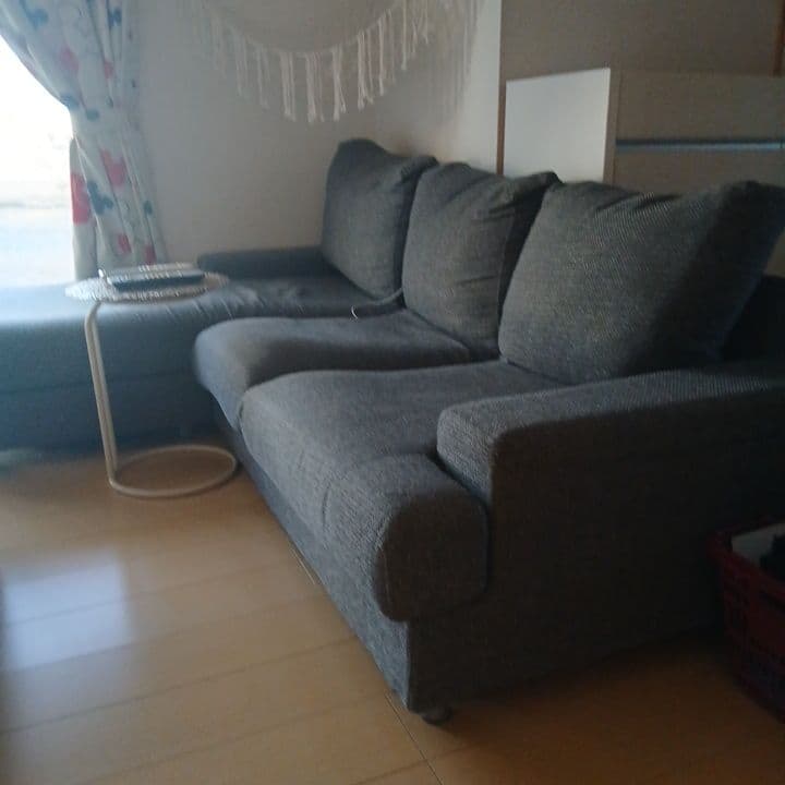 グレー L字型 3人掛け ソファ used