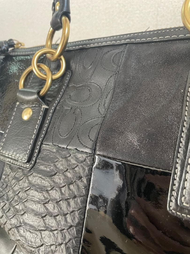 コーチ パッチワーク 2way ハンドバッグ　ショルダーバッグ 12479 黒