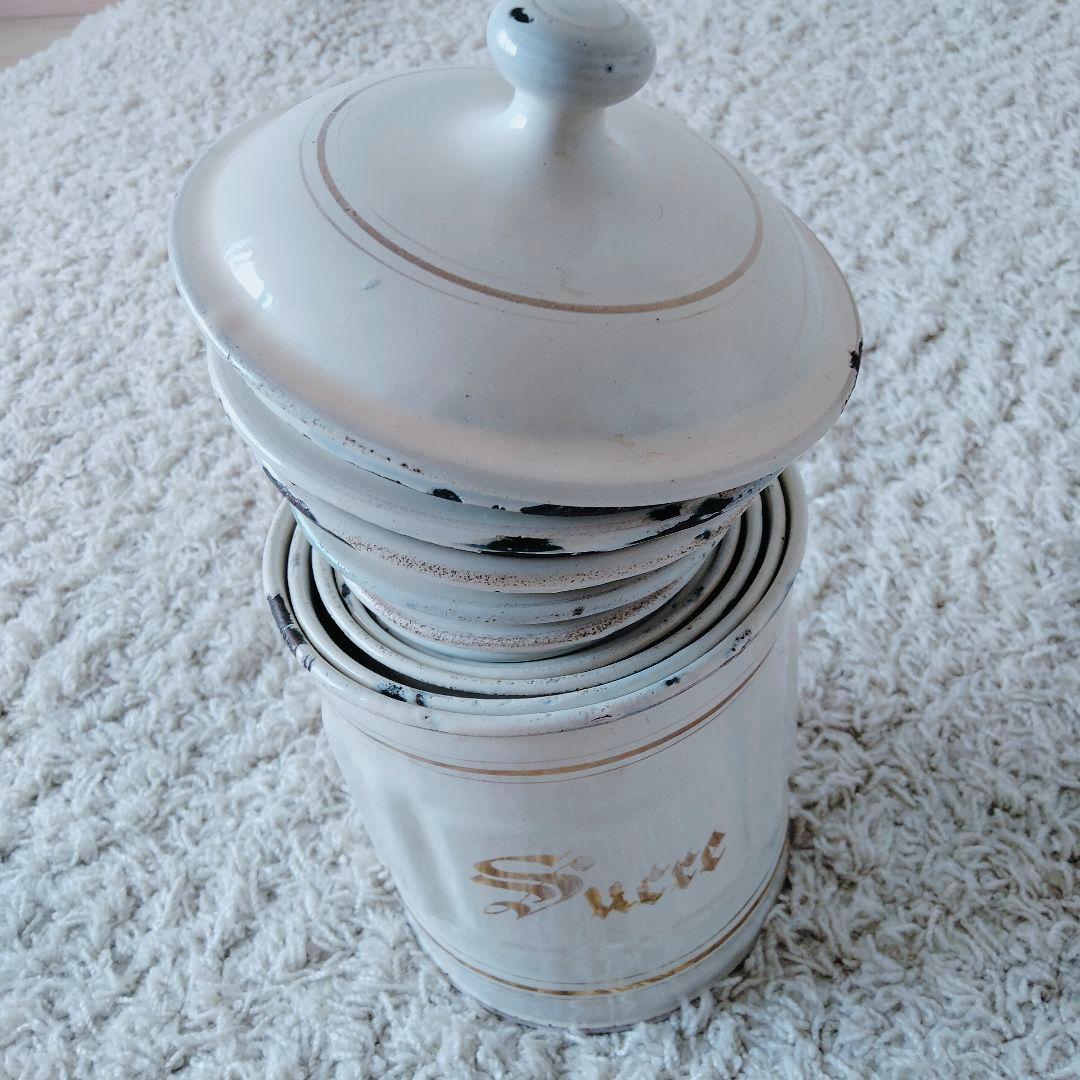 ホーロー　アンティーク　キャニスター　6個セット