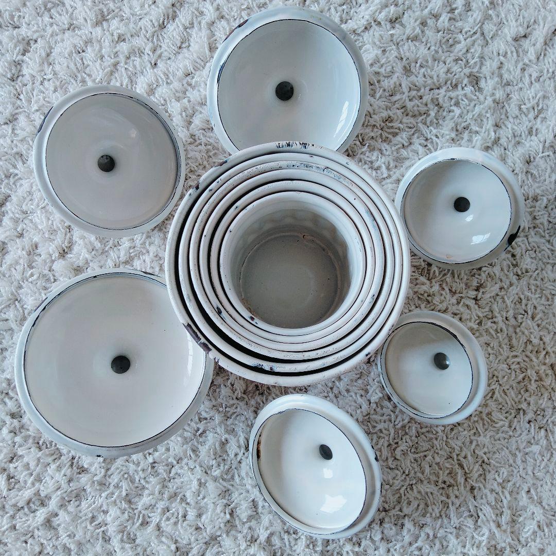 ホーロー　アンティーク　キャニスター　6個セット