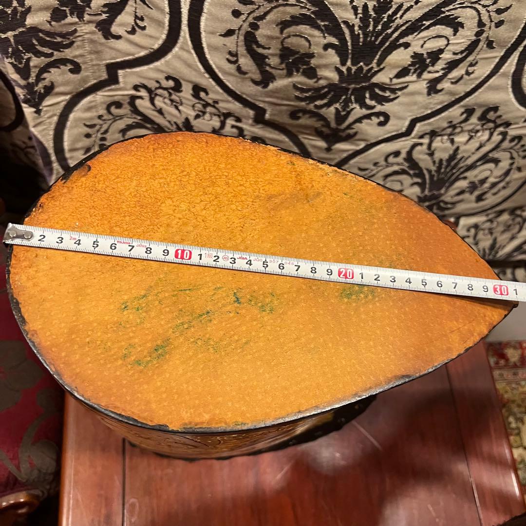 レザーカービング　ブーツ型　ゴミ箱　皮