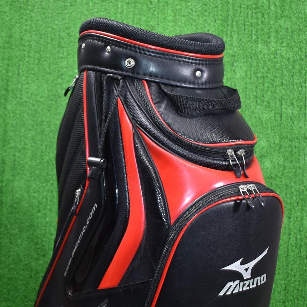 MIZUNO/ズノ ゴルフ キャディバッグ９型【ブラック/レッド】美品！