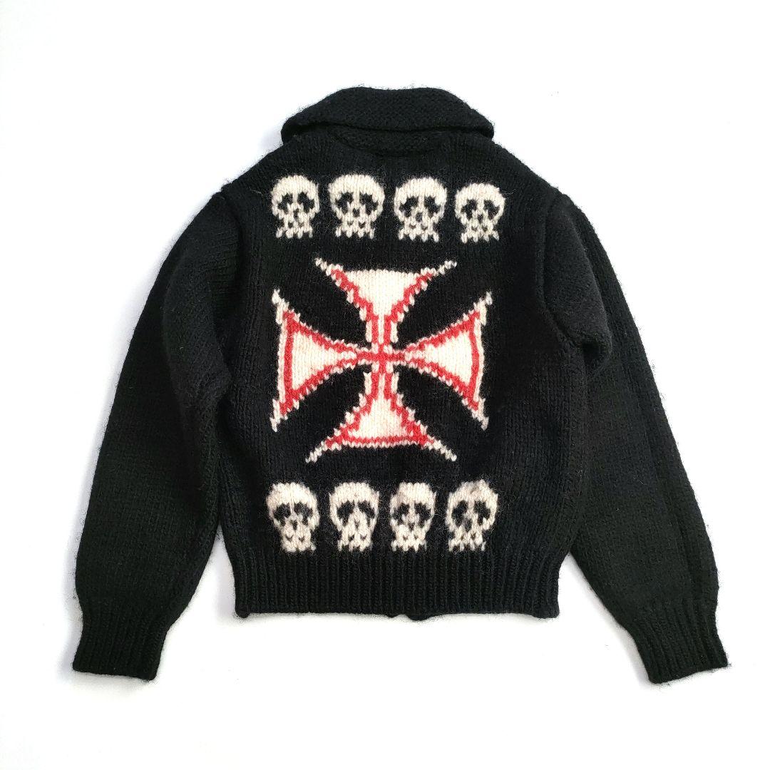JKPD ジャンキーパラダイス カウチンニット スカル柄 肉厚 クロスデザイン