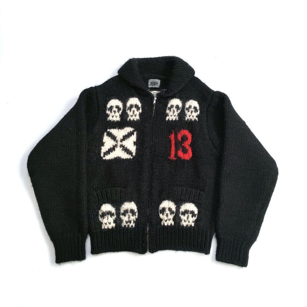 JKPD ジャンキーパラダイス カウチンニット スカル柄 肉厚 クロスデザイン