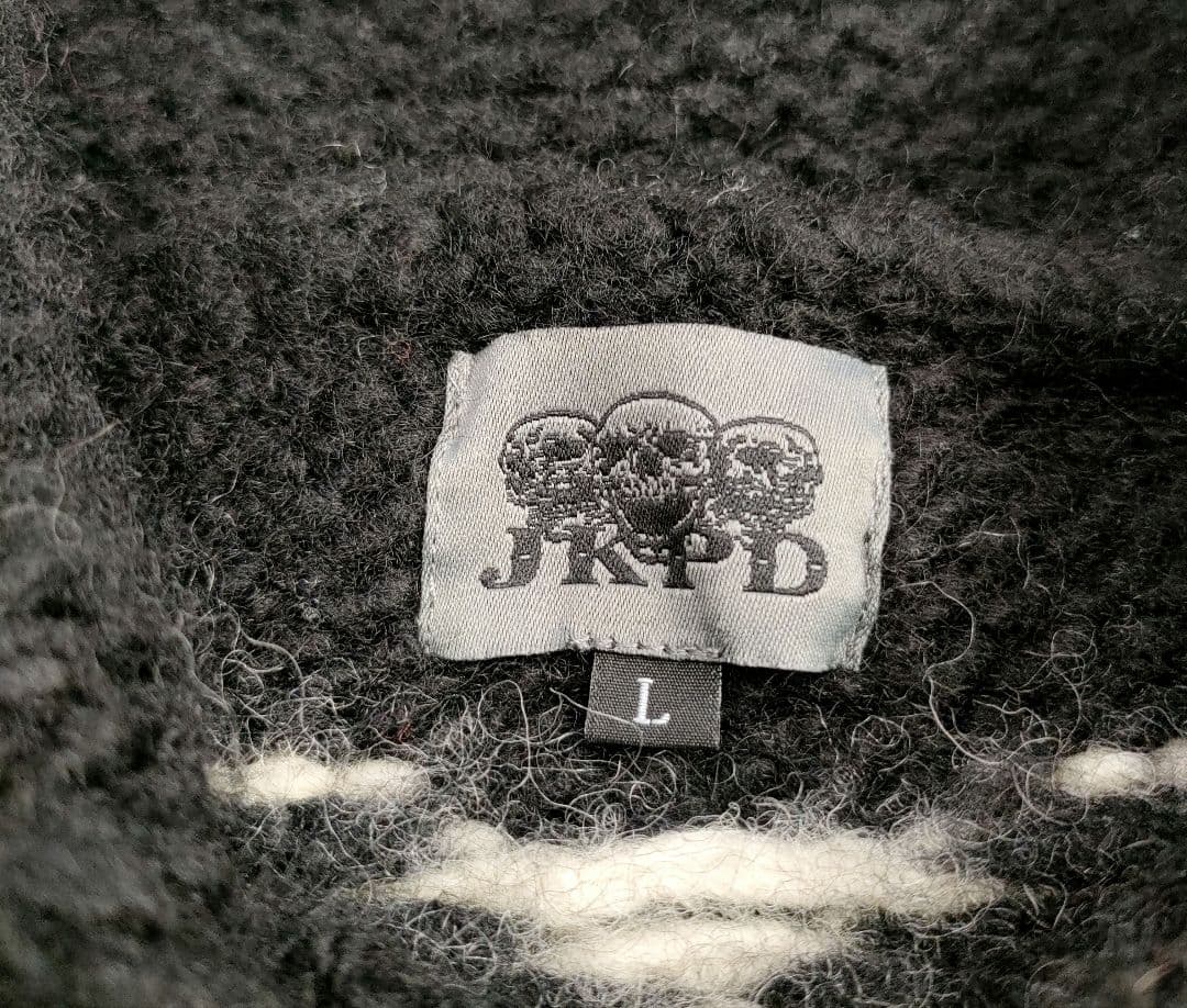 JKPD ジャンキーパラダイス カウチンニット スカル柄 肉厚 クロスデザイン