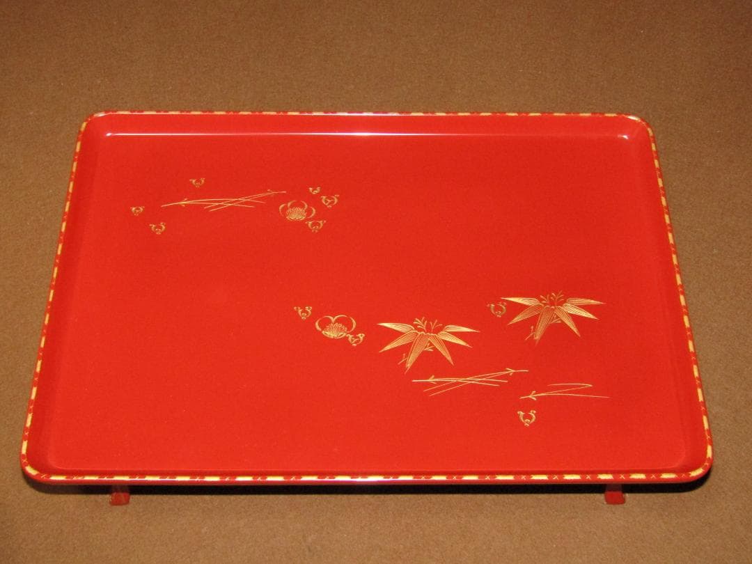 【輪島塗　松竹梅鶴亀　沈金蒔絵　屠蘇器揃】美品　正月道具