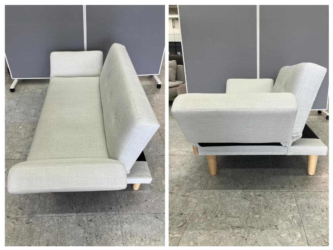 LOWYA 2人掛けソファ リクライニング アイボリー