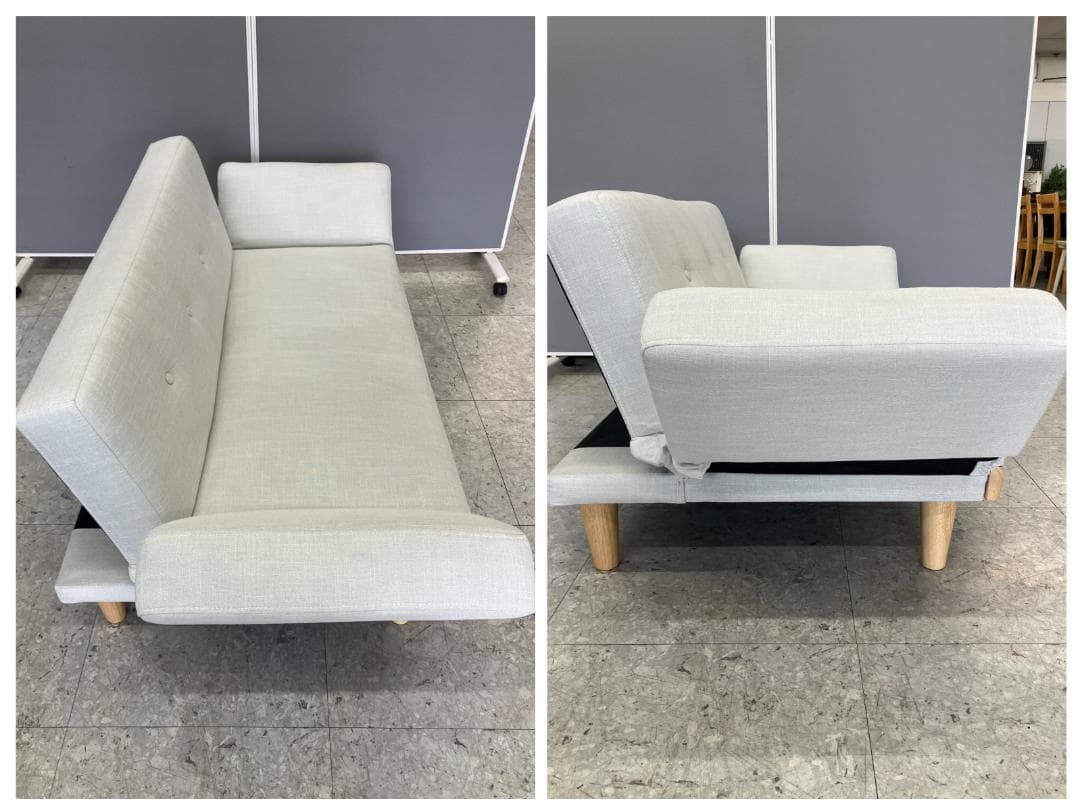 LOWYA 2人掛けソファ リクライニング アイボリー