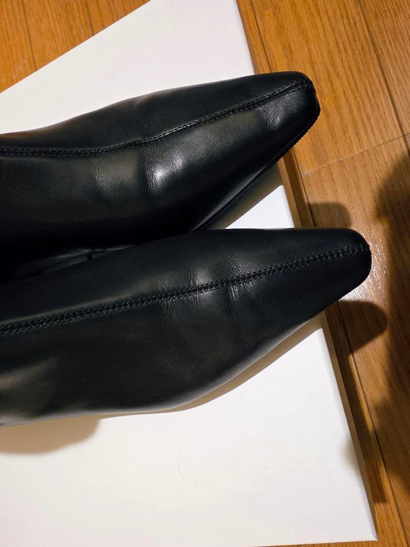 即発送可美品シーセイチゼルトゥアンクルブーツ23.5黒ブラックシセイSHISEI