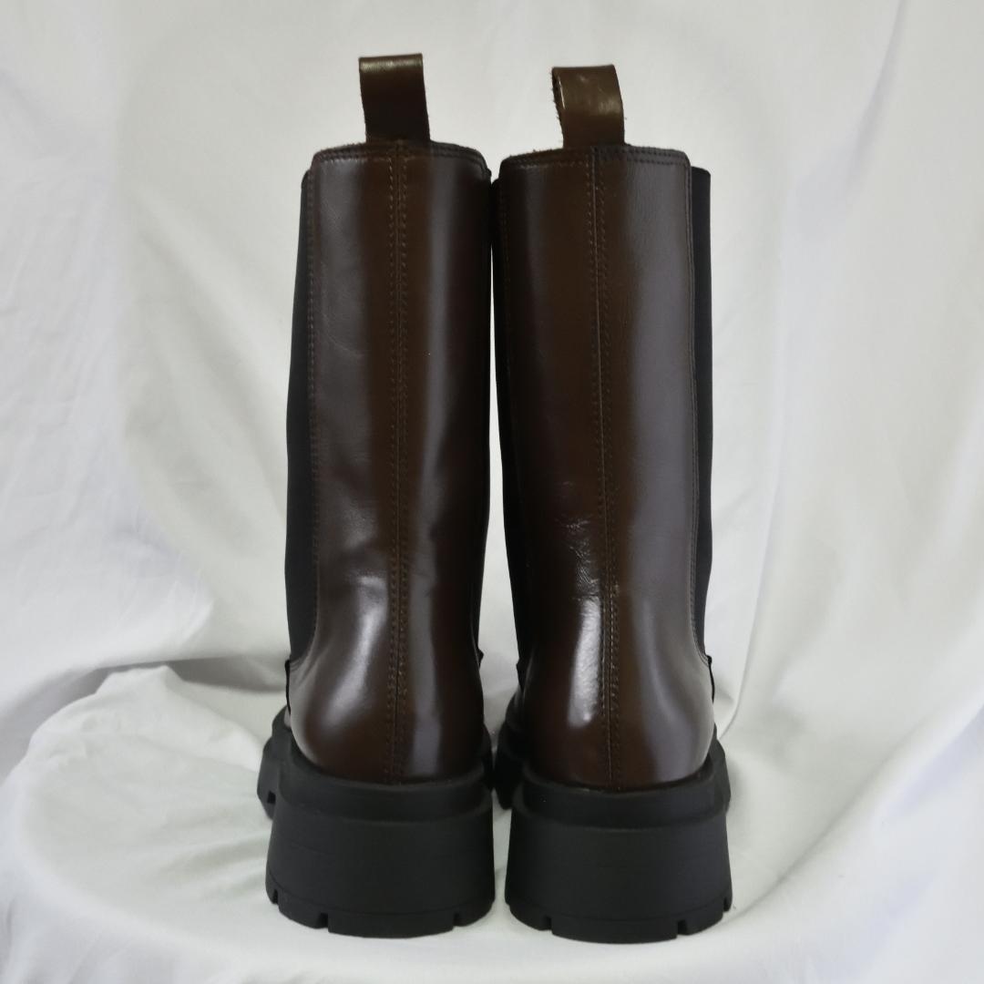 【新品】eness(エネス) レザー サイドゴア ミドル チェルシー ブーツ