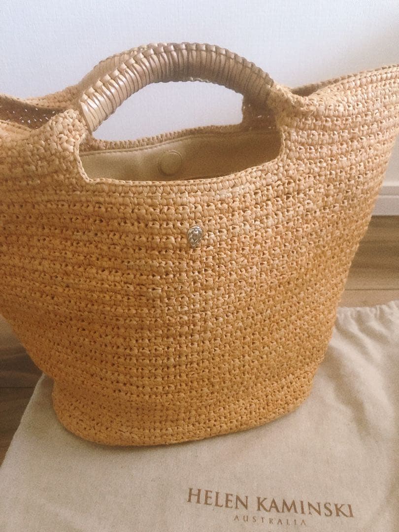 ヘレンカミンスキー ラフィアバッグ かごバッグ ハンドバッグ トートバッグ 袋付