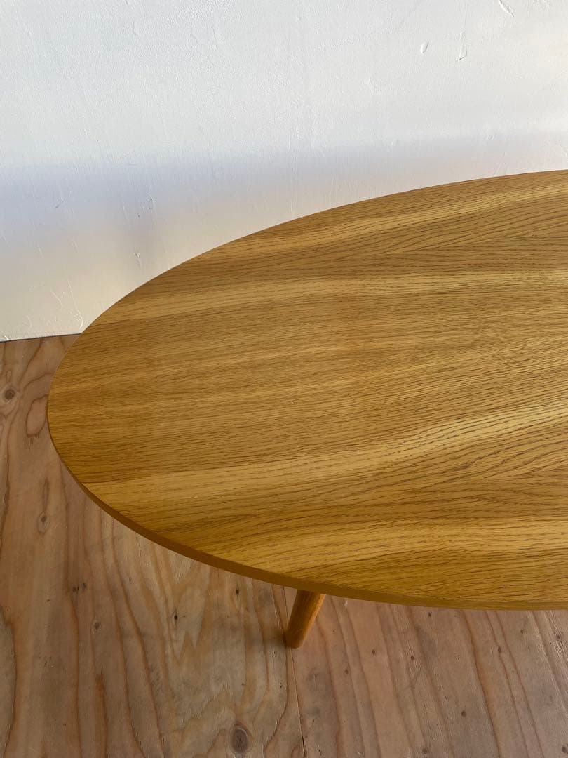 unico オーバル型　ローテーブル　 センターテーブル コーヒーテーブル 木製