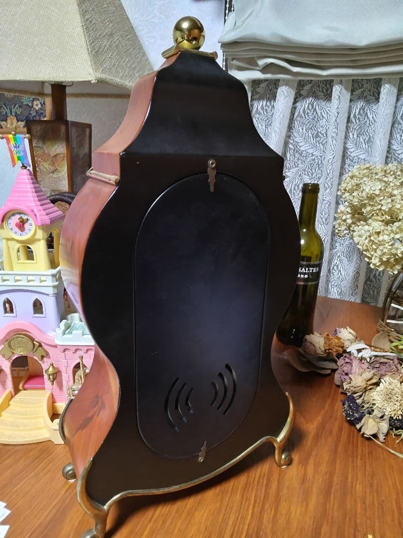 アンティーク 象嵌 振り子置き時計 ジャンク