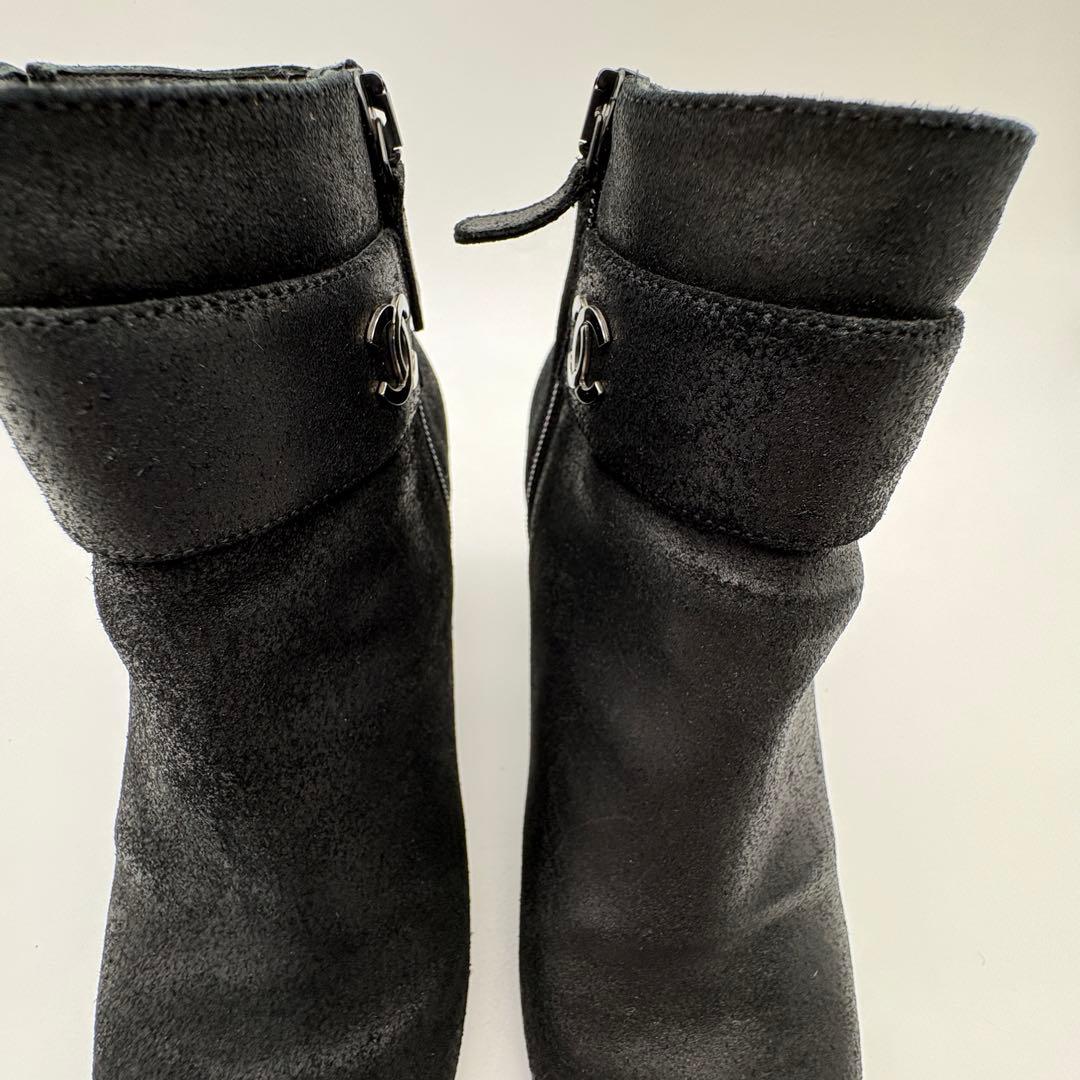 あっつー定番CHANEL シャネル　スエード　ヌバックレザー ブラック