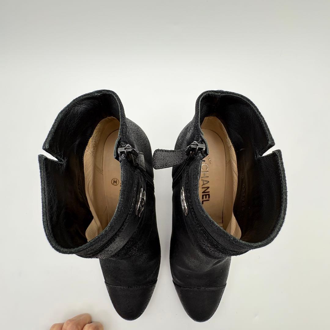 あっつー定番CHANEL シャネル　スエード　ヌバックレザー ブラック