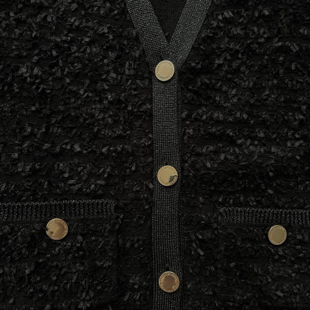 【未使用】グレースコンチネンタル 24AW ツイードバイカラーニットカーディガン