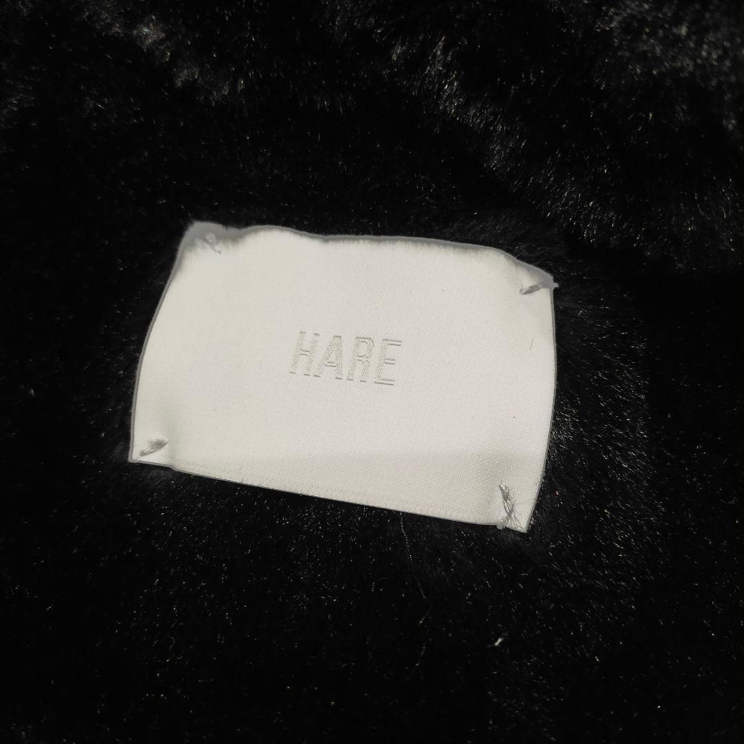 HARE ウーリーテックフェイクファーショートコート　ブラック1