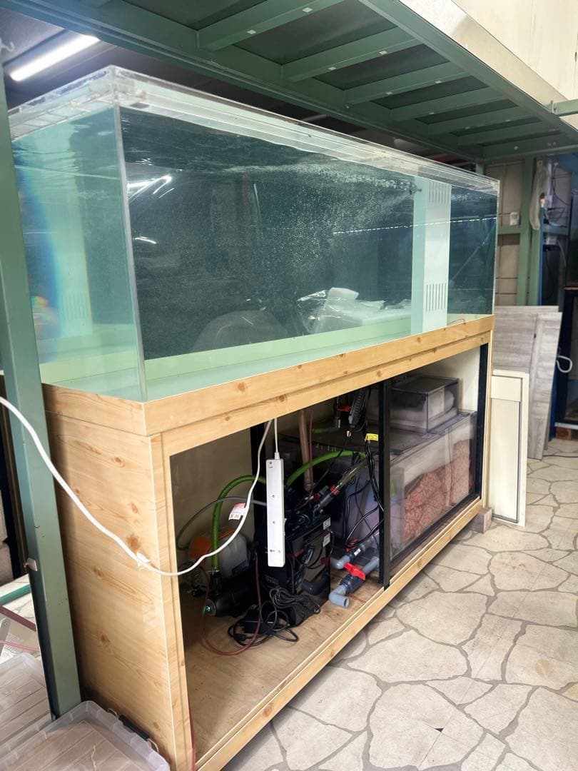 [引き取り限定] 大型水槽 木製キャビネット セット