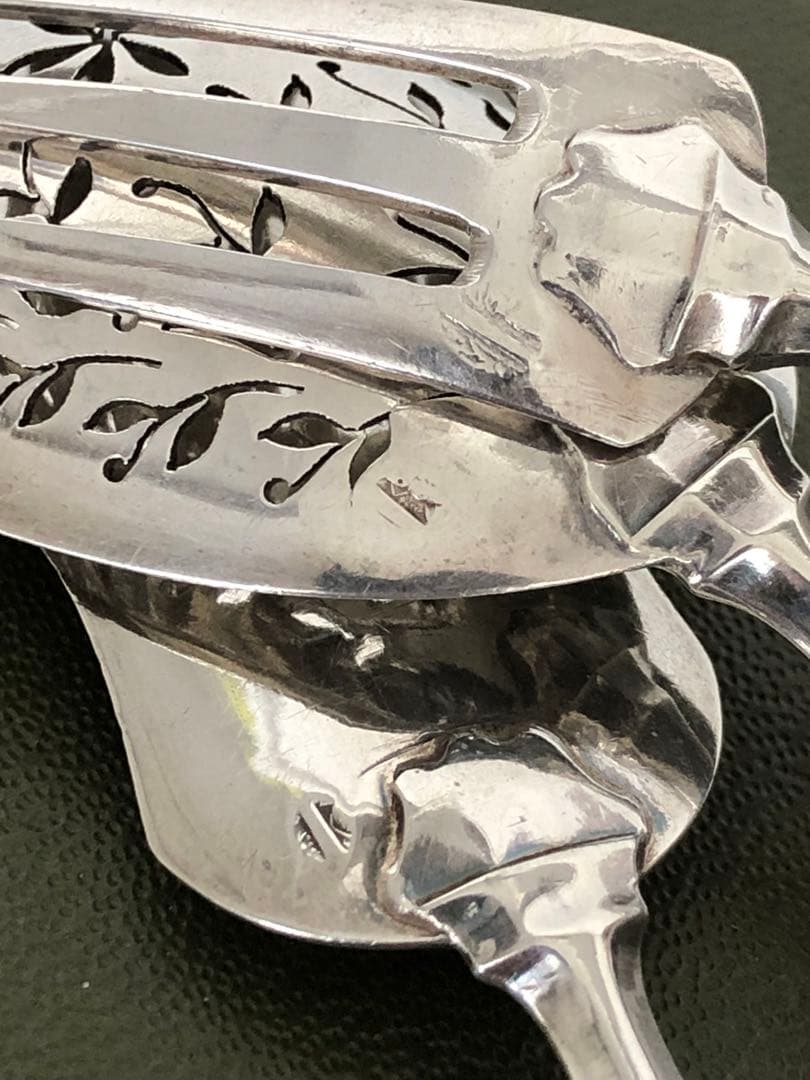 フランス アンティーク　Philippe Berthier 銀製カトラリー3本