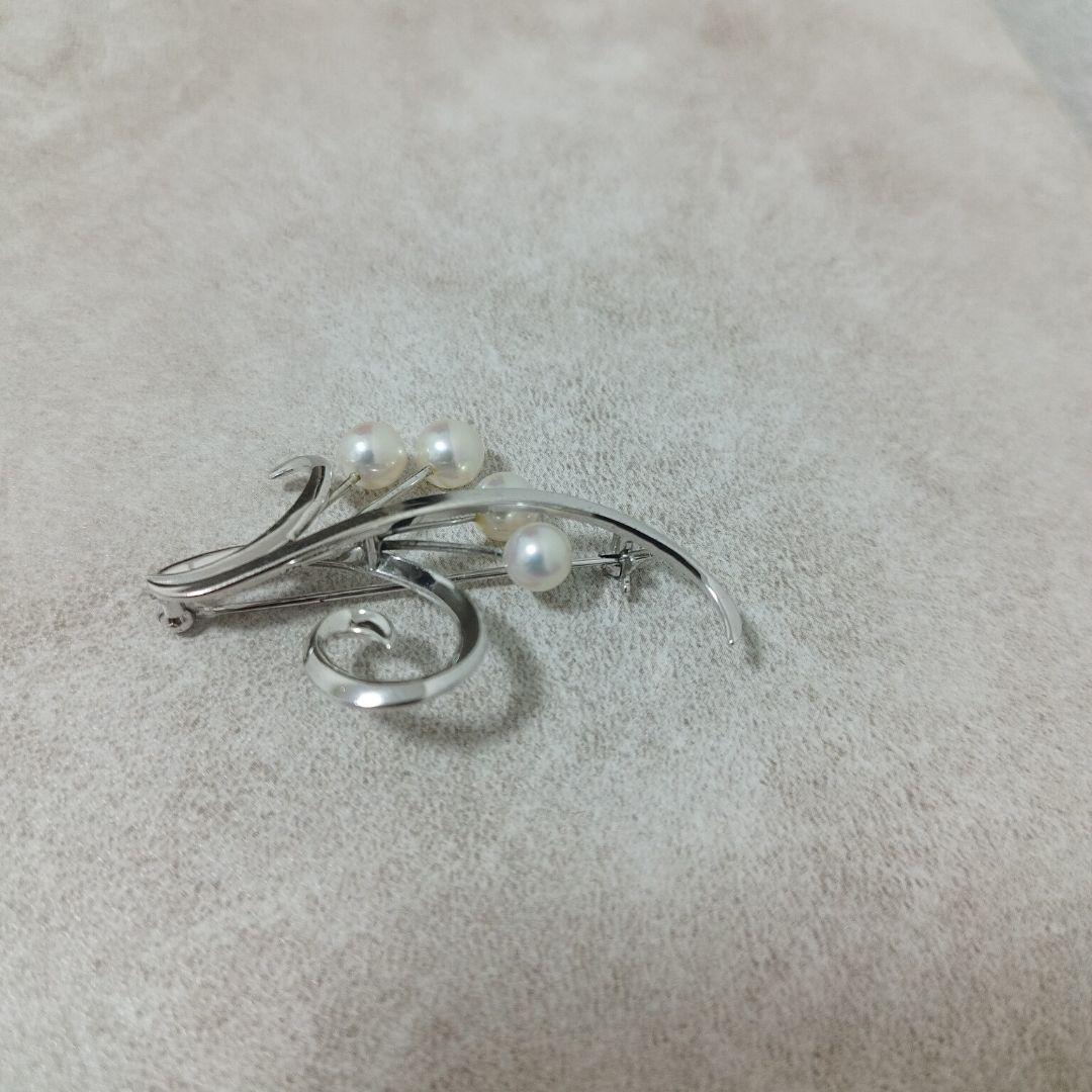 極美品 MIKIMOTO ミキモト パール ブローチ シルバー フォーマル