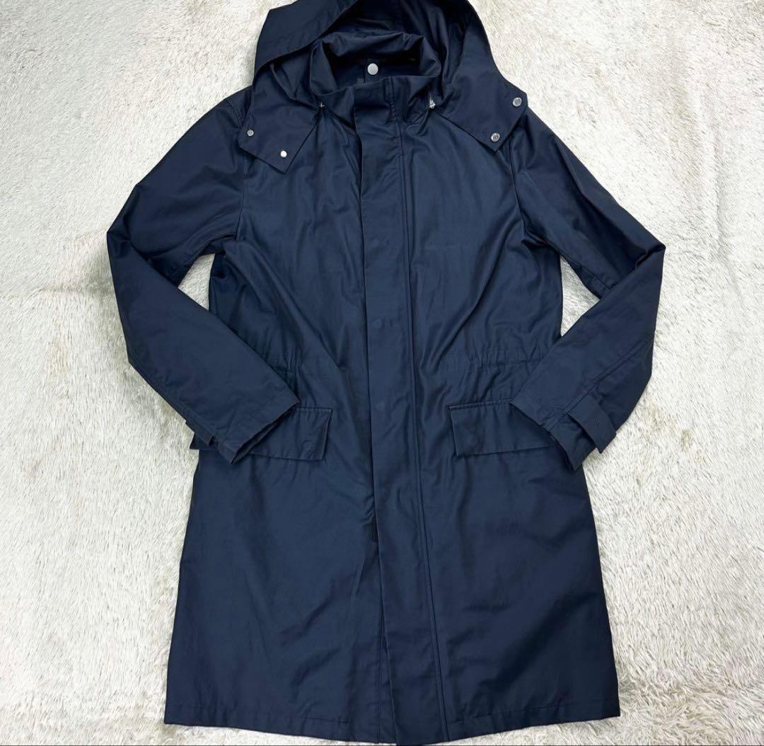 セオリー　モッズコート　ロングコート　現行タグ　ネイビー　フード着脱可　L相当