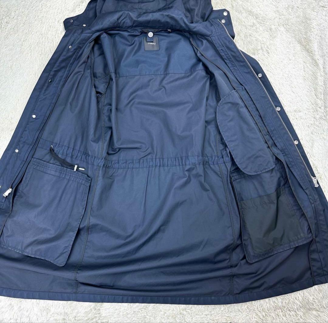 セオリー　モッズコート　ロングコート　現行タグ　ネイビー　フード着脱可　L相当