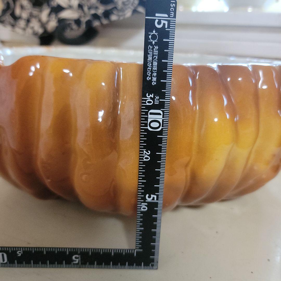 特大　カボチャ型容器 　蓋付き　オマケ付き　イタリア製　ヴィンテージ陶器製　置物