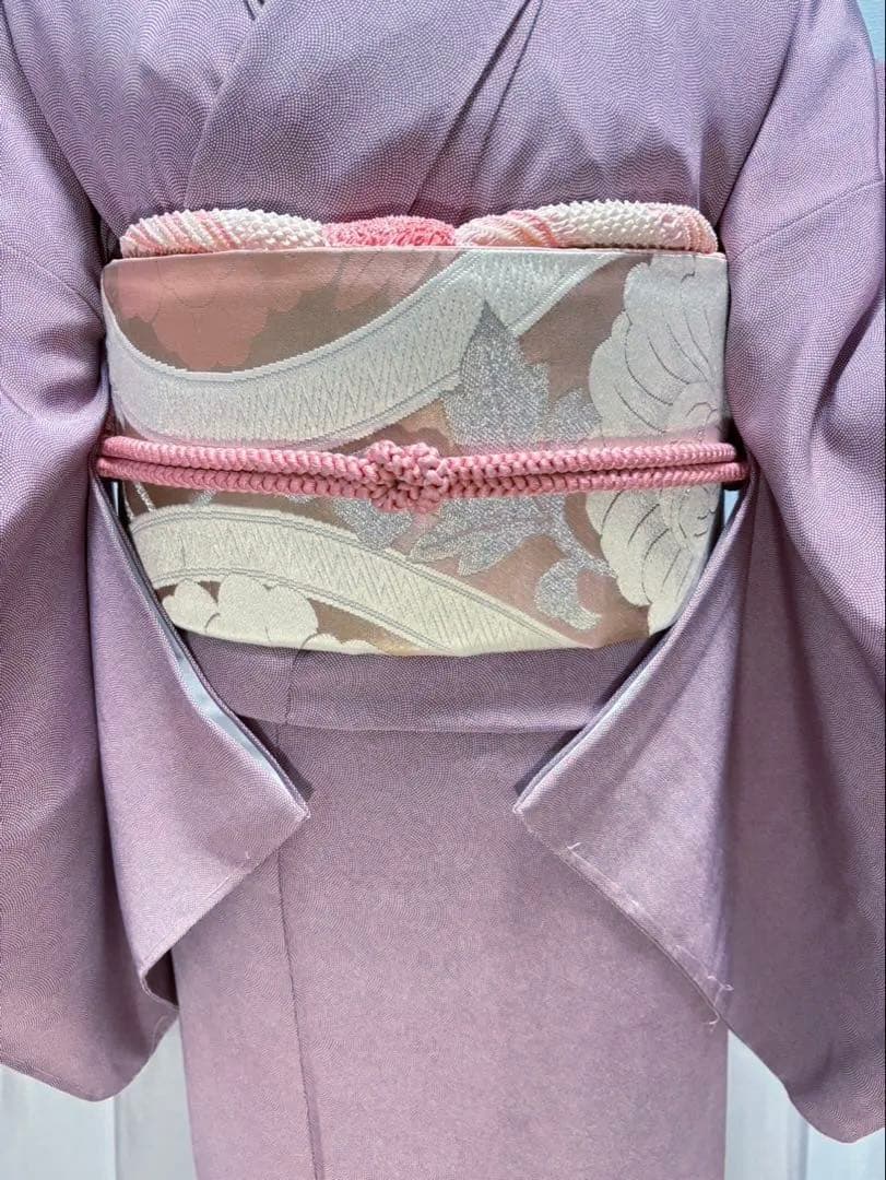 ま*も様 正絹　鮫小紋　江戸小紋　袷　作家　しつけ　未着用　紋付　フルセット　フ