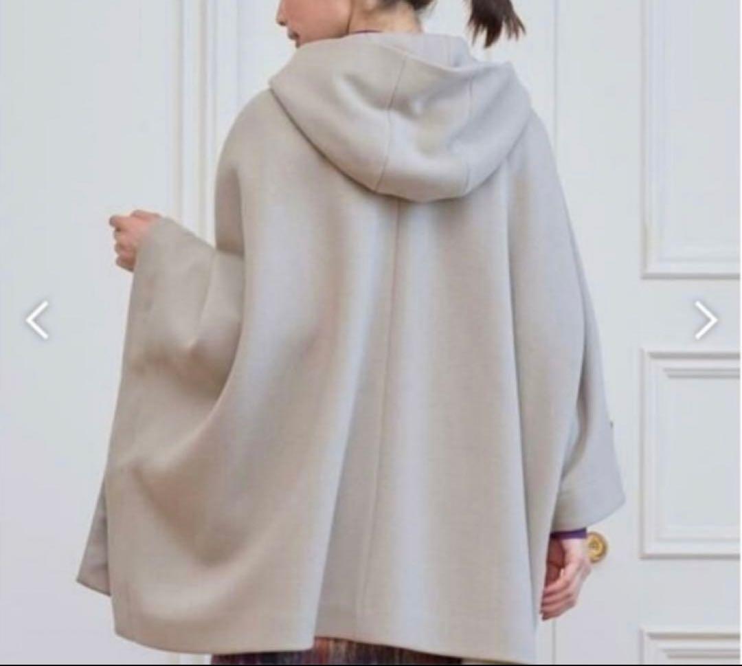 美品 ANAYI アナイ　アッシュクウール　フードポンチョ　ケープ