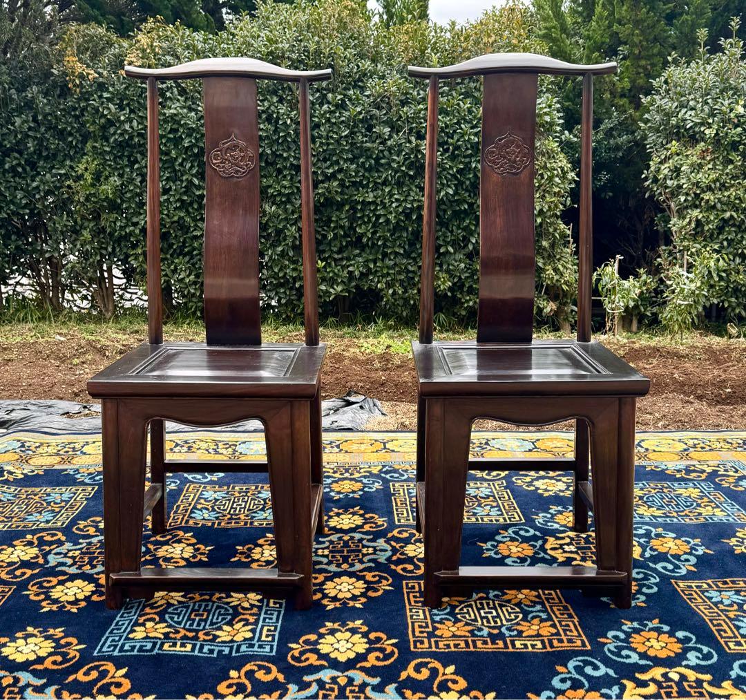 シノワズリ様式 楡材 アームレスチェア 中国家具Mandarin 椅子