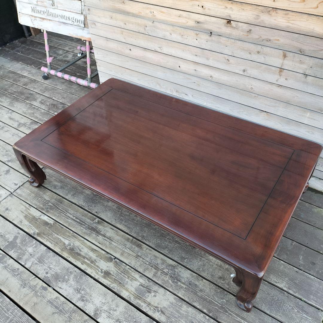 M♦ばんばん送料込　漆塗り　紫檀(シタン)　無垢材　唐木　座卓