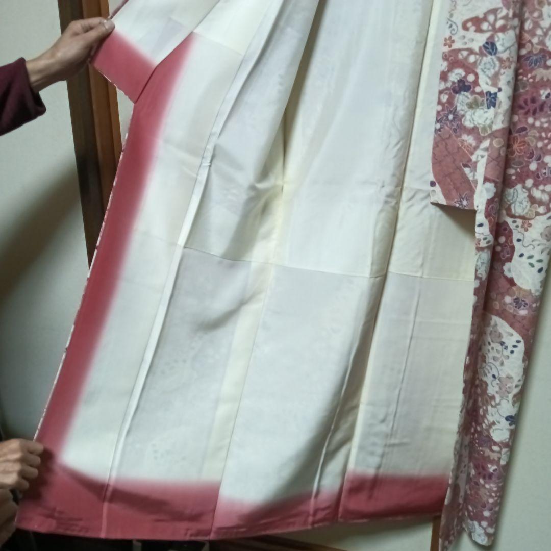 小紋着物　新品未使用　袷　辻ヶ花柄