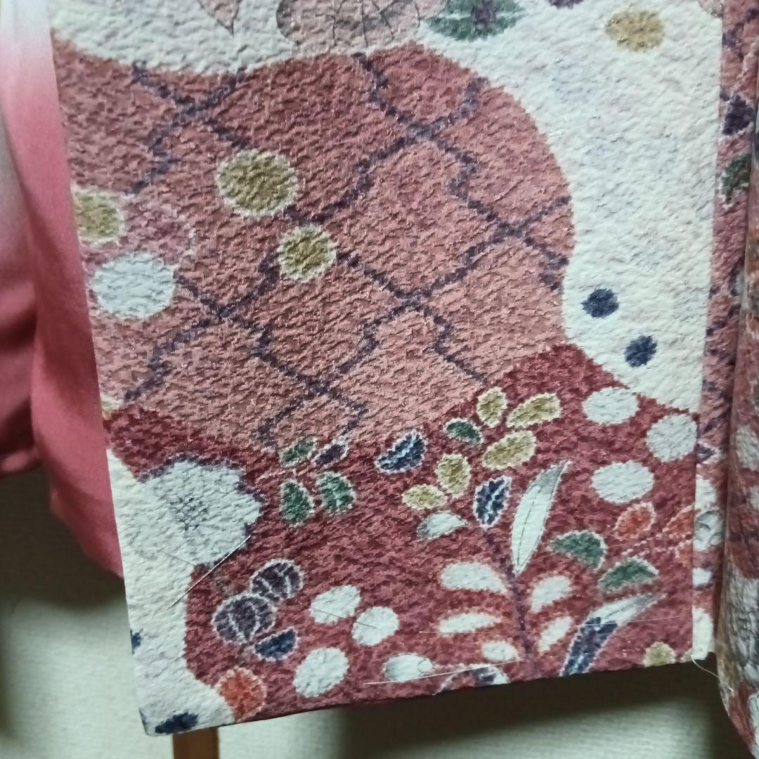 小紋着物　新品未使用　袷　辻ヶ花柄