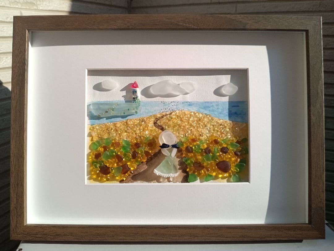 シーグラスアート　オーダー品　３点　ぷう子様　　ご確認用